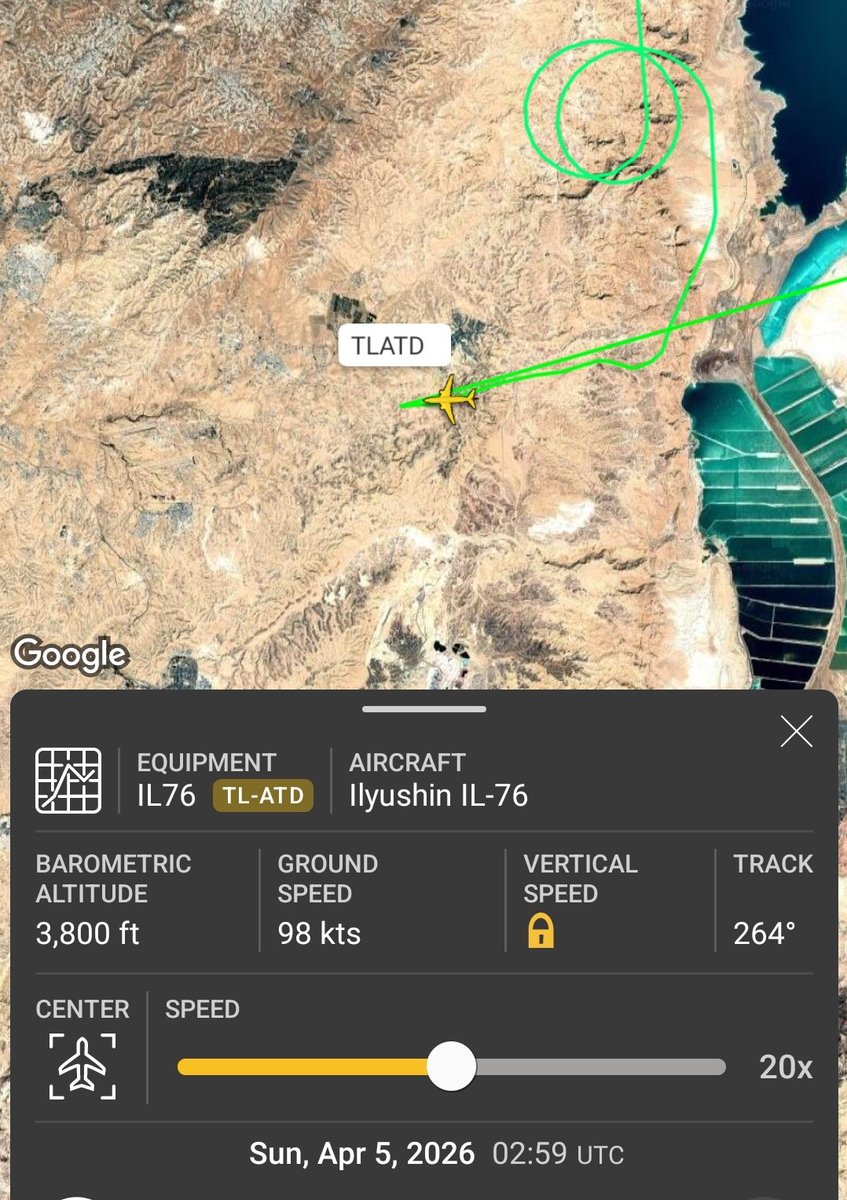 AfriMEOSINT's tweet image. A new mysterious flight today by an Invicta Air Cargo IL-76 aircraft (w\ reg. TL-ATD) from Al Ain Airport in the UAE 🇦🇪 to Nevatim Airbase in Israel 🇮🇱.