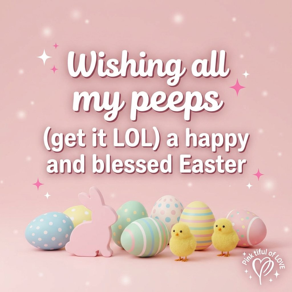 rpink80's tweet photo. Wishing all my peeps (get it LOL) a happy and blessed Easter! 🐣💖✨
May your day be filled with love, laughter, and a little extra sparkle.
Tell me below: are you team Peeps, chocolate bunny, or jelly beans?
#PinkTifulOfLOVE #HappyEaster https://t.co/K1ZfpFwy4K