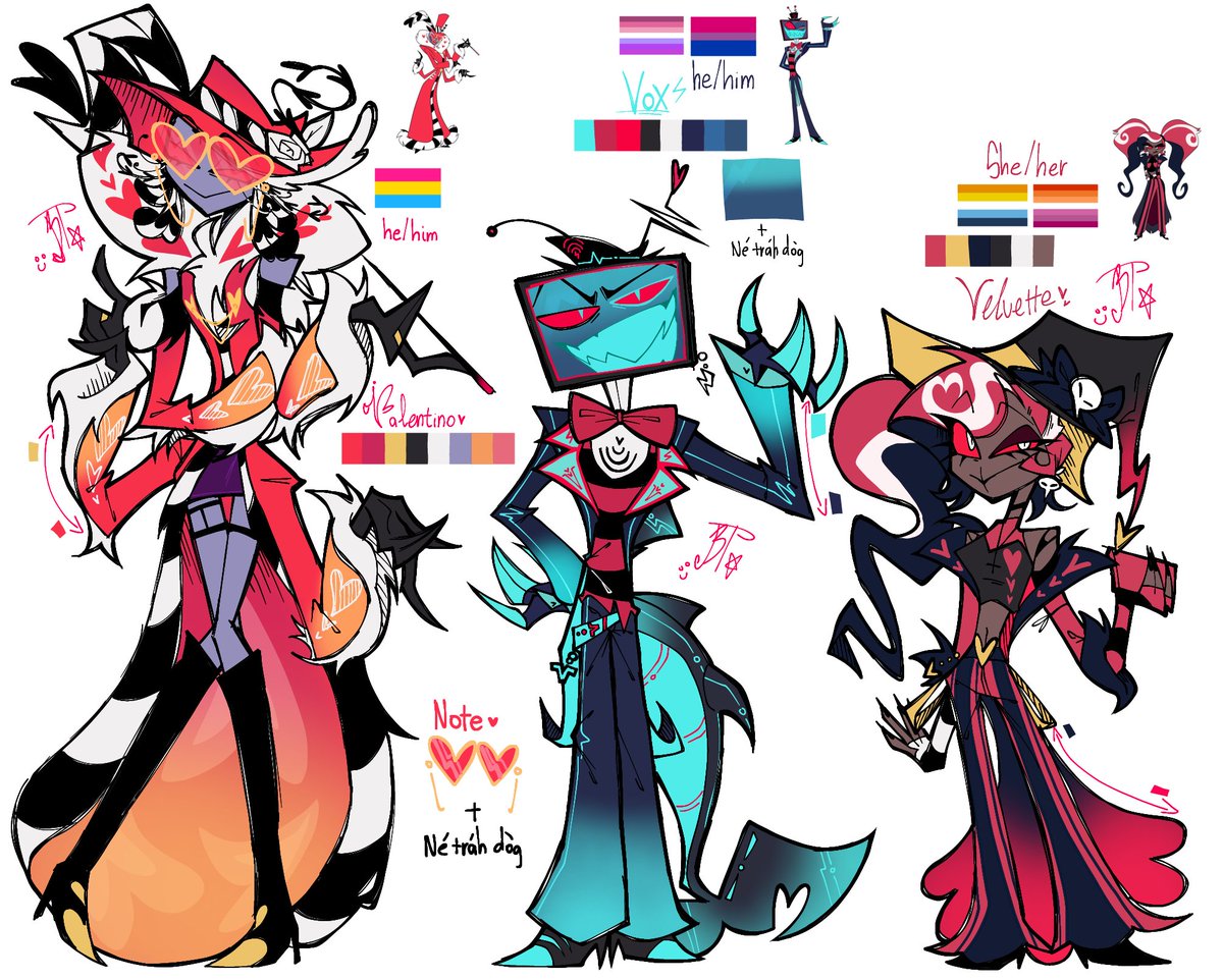 TrungBoa54089's tweet image. The Vees redesign

#TheVees #hazbinhotel #redesign - 📺🦋📱