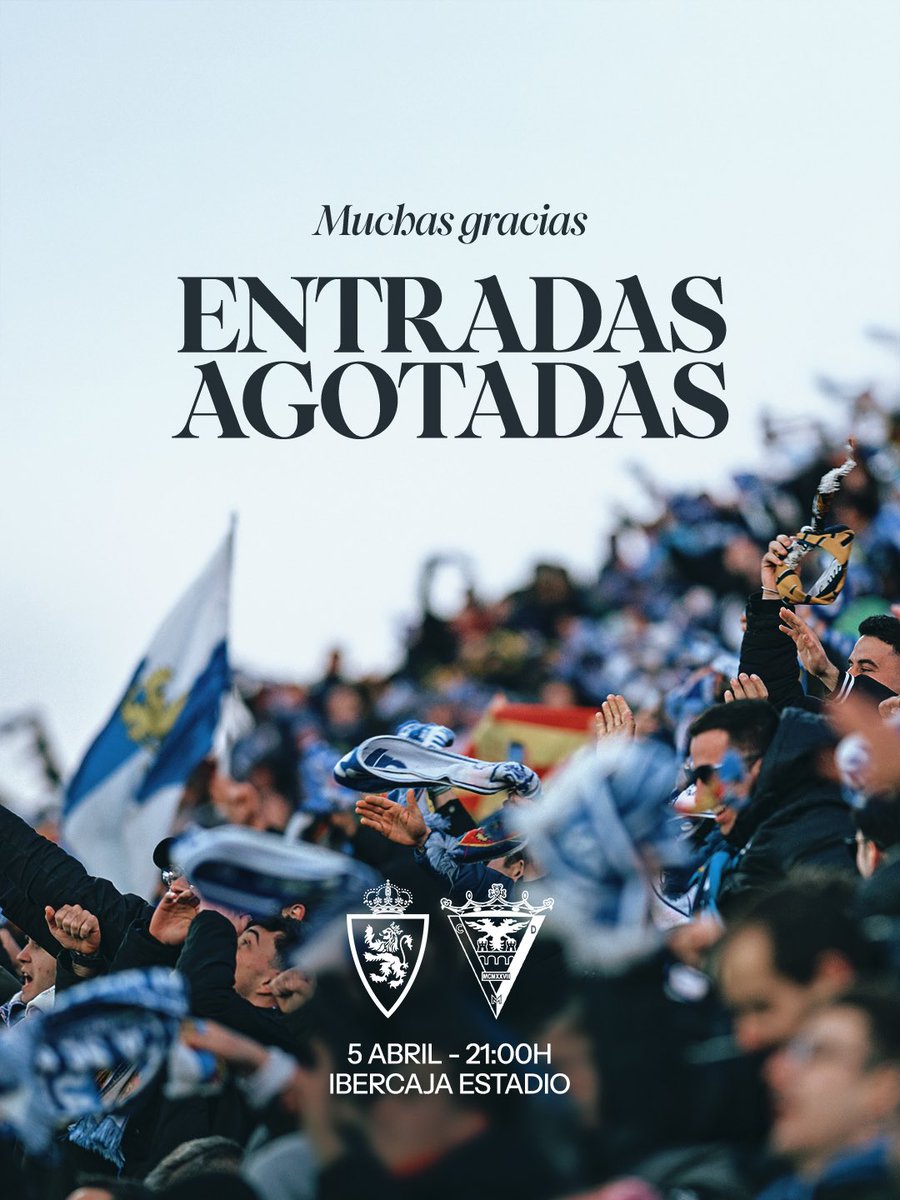 RealZaragoza's tweet photo. Entradas agotadas por tercer partido consecutivo 

🔥 𝑪𝑶𝑵 𝑻𝑶𝑫𝑶, 𝒁𝑨𝑹𝑨𝑮𝑶𝑪𝑰𝑺𝑻𝑨𝑺 🔥 https://t.co/DqRbkQhUVh