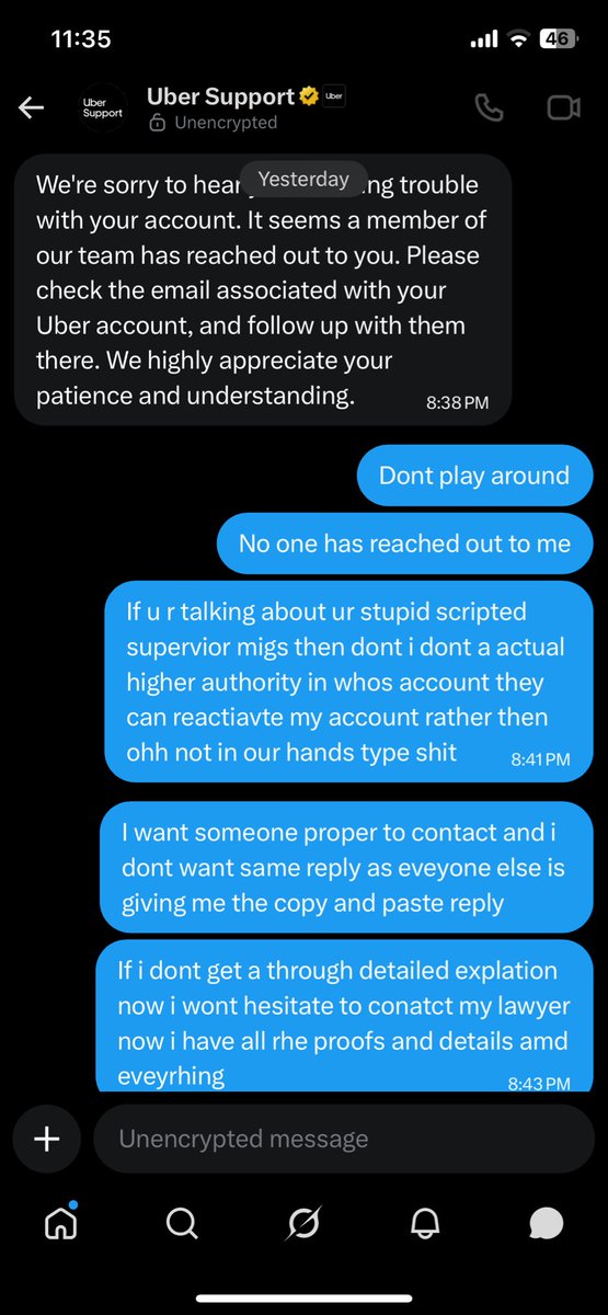 Aliibrahim94's tweet photo. @Uber_Support @Uber_Canada so i got no email and they wont even reply me and fooling and wasting my time by saying we have contacted u when i got no email https://t.co/R7xfHWhHKH