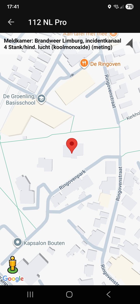 Koolmonoxide meting door brandweer