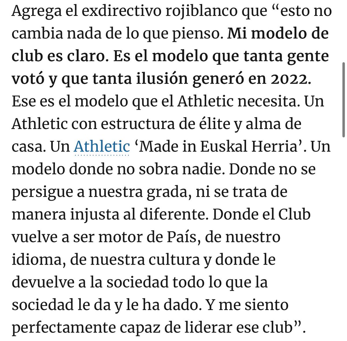Unai1898's tweet photo. “Liderar este club con el objetivo de devolvérselo a su masa social y rescatarlo de esa manifiesta ausencia actual de identidad, principios y valores”

“Un modelo donde no sobra nadie. Donde no se persigue a nuestra grada, ni se trata de manera injusta al diferente” https://t.co/IVjmCv5Cfy