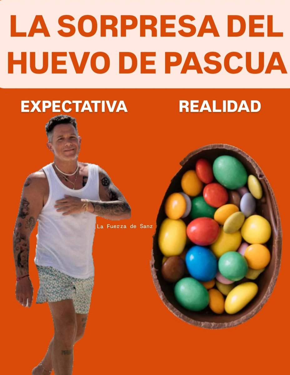 Otro año que el huevo de pascua no trae la sorpresa que esperaba.  👎
<a href="/AlejandroSanz/">Alejandro Sanz</a> 🤣🐰🥚🍫

#AlejandroSanz #FelicesPascuas
#HumorSanzero  
#LaFuerzaDeSanz 🇦🇷