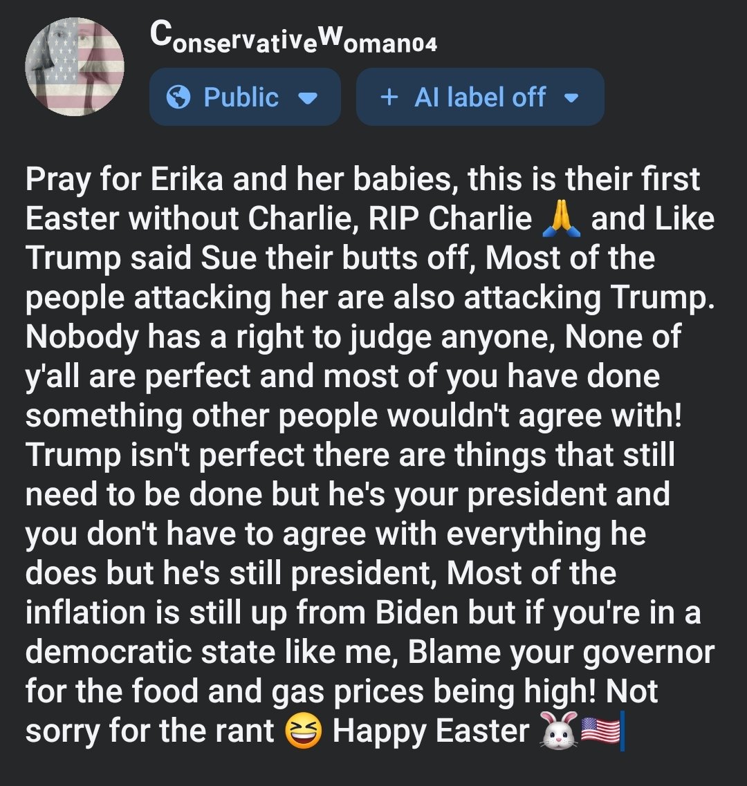 ConservWoman04's tweet image. Pray for Erika and her babies, this is their first Easter without Charlie, RIP Charlie 🙏 #HappyEaster #RIPCharlieKirk