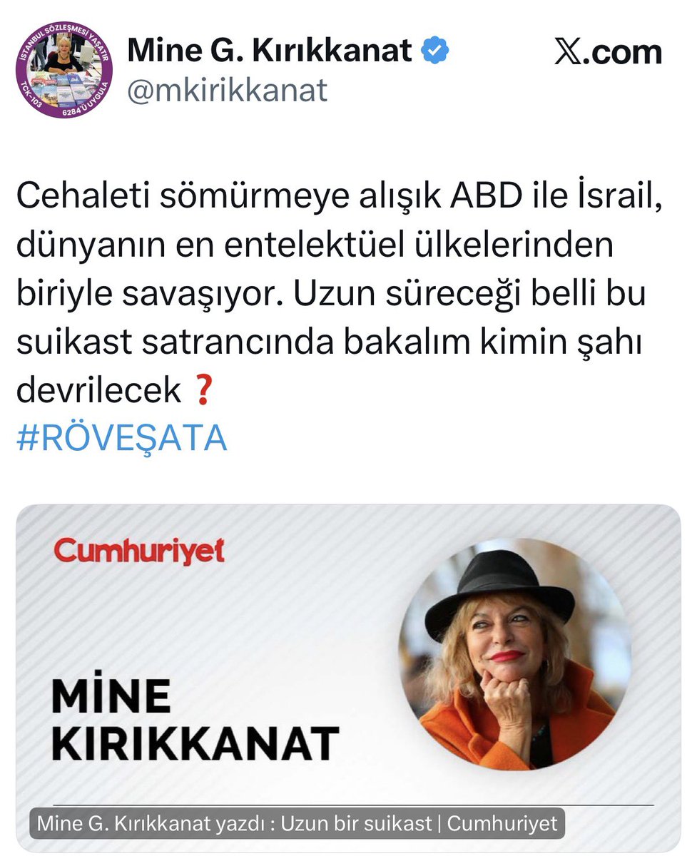 Düne kadar, "Başörtülüler İran'a gitsin" diyen bu ultra Kemalistler, şimdi neden en ateşli "İrancı" kesildi?
▶️Mine Kırıkkanat'a, "Şii radikalizmi, Sünni radikalizm gibi cehalete değil; eğitime verdiği önemin meyvelerini topluyor" kinini kusturan sebep nedir?
🔻Bu kirli savaş,