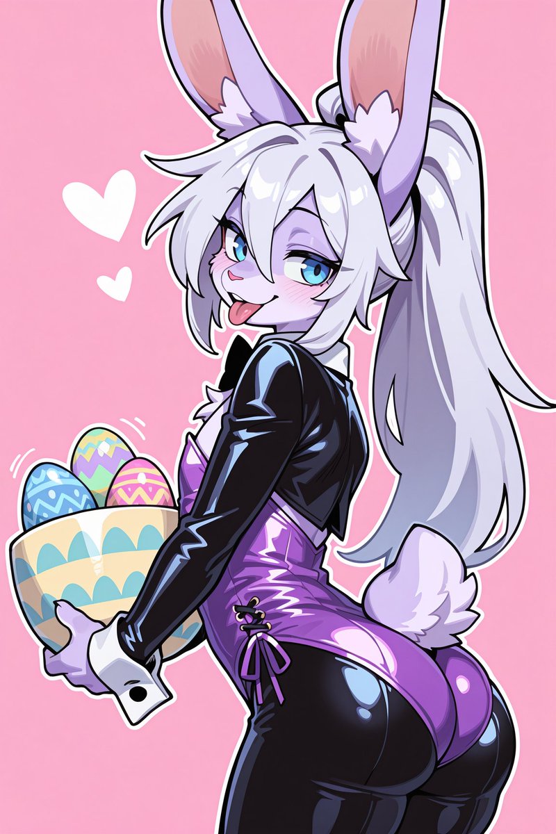 Evan is hopping to it this year he maybe a little late to hiding the eggs but he wishes everyone a very HAPPY EASTER!

"If you catch me you may even get a 'special' reward~"
#Furry #Ai #AIArtistCommunity #OcEvan #HappyEaster