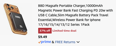 Pricerrors's tweet image. $10 MAGSAFE CHARGER FOR APPLE IPHONES ON AMAZON 

Must select black color 

Use code "IQFB2S6E" at checkout 

For reference, all other colors are $23+ 

pricedoffers.com/zvj7d #ad