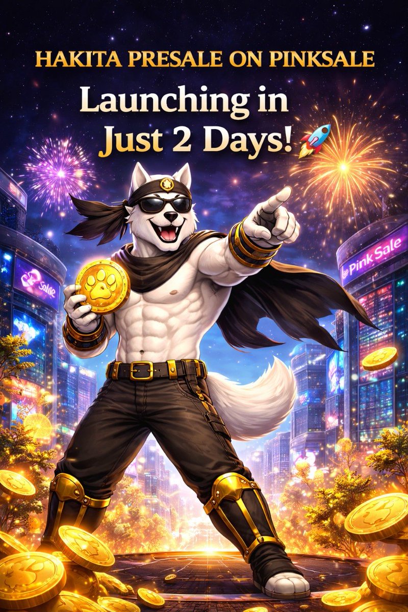 The official countdown to the $Hakita presale has begun.

Opportunities like this don’t come twice. Don’t be the one wishing you got in early. 

#memecoin #100xgem <a href="/HakitaToken/">Hakita</a> 🚀
