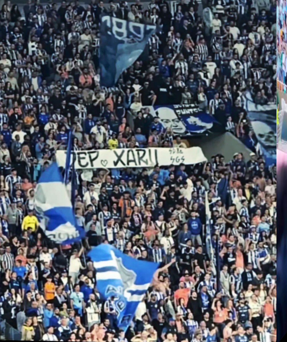 UltrasPresent's tweet image. Camiseta de Charo (SGS) 🟢⚪️ puesta en la grada en homenaje con su foto cogiendo la bengala y unas flores arriba.

“SIEMPRE CON NOSOTROS XARU”

Betis - RCDE. (04.04.26)

Sus amigos de Super Dragões 
(Porto) 🔵⚪️🇵🇹 también se acordaron de ella.

“DEP XARU”