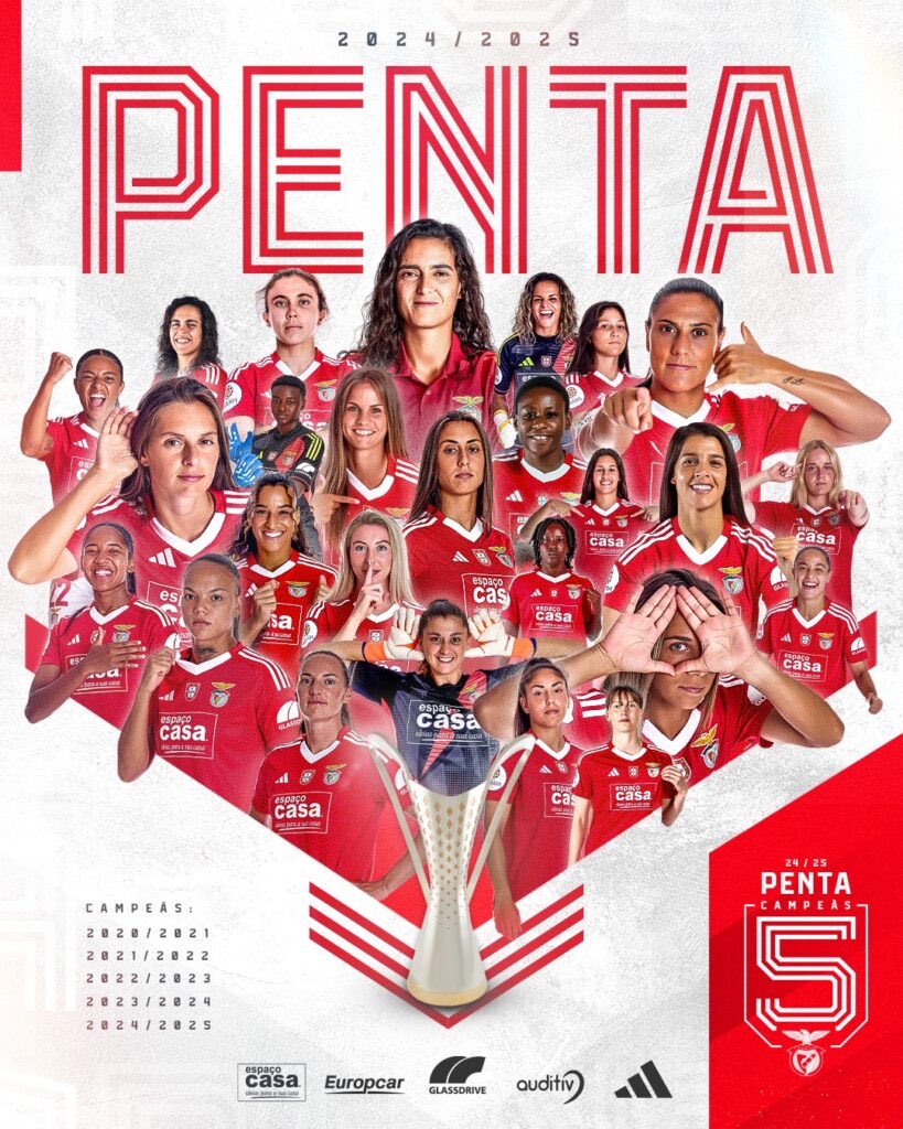 ❗️ 𝐀𝐋𝐄𝐑𝐓𝐀: Benfica está a 𝟭 𝗩𝗜𝗧𝗢́𝗥𝗜𝗔 de ser Hexacampeão de futebol feminino. 🦅

Próximo jogo frente ao SC Braga. 🗓️