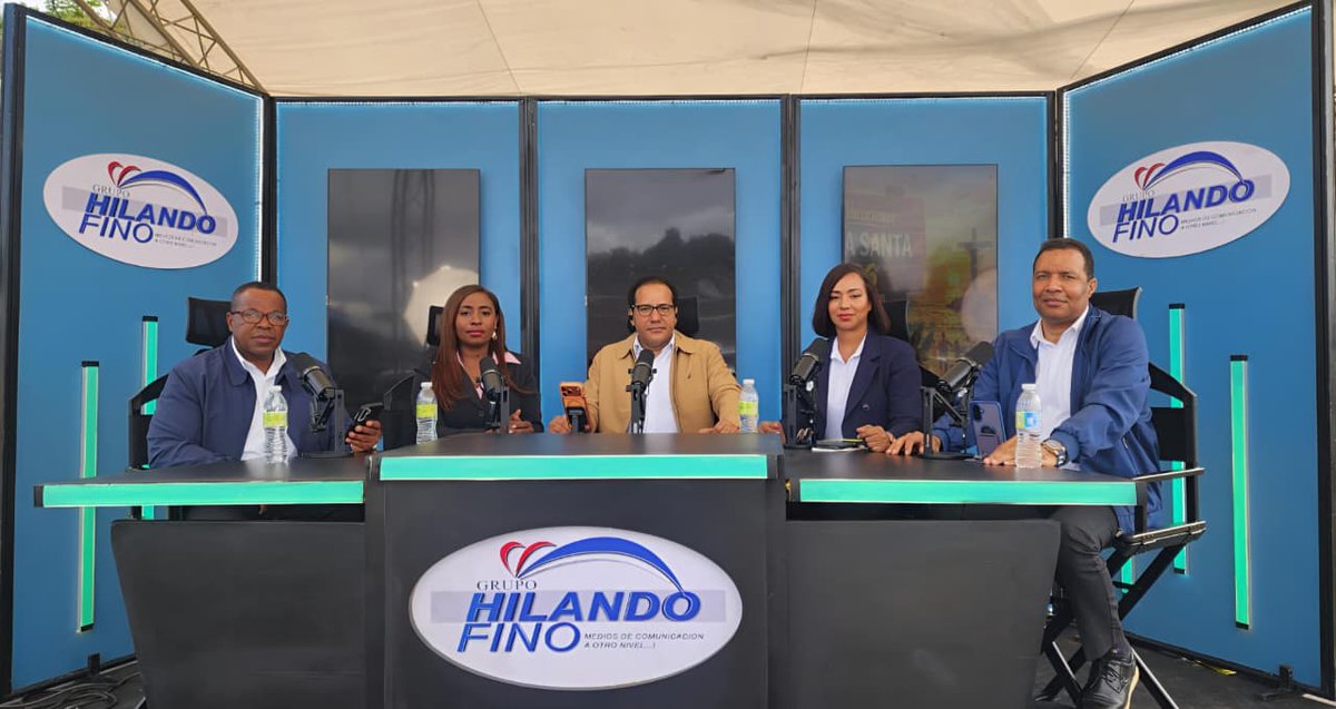 HilandoFinoTV's tweet photo. Ya está listo el escenario del cierre de la programación especial del Grupo de Medios Hilando Fino, cubriendo todo el asueto de la Semana Santa 2026. ¡No te lo pierdas!

#SemanaSanta2026 #SS26 #RDVial #HilandoFinoTV #ConcienciaPorLaVida #Dominicano

Cc. @luisabinader @SalvadorHolguin @HostosR @victorpichardo @DavidColladoM @jeanluisrj @LMDECAMPS @Leoaguilera26 @SanzLovaton