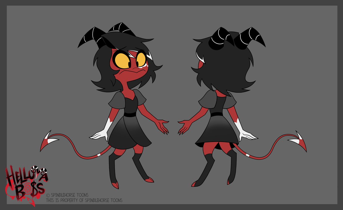 Fullbody ref of my sona for the latest short! 
#HelluvaBoss