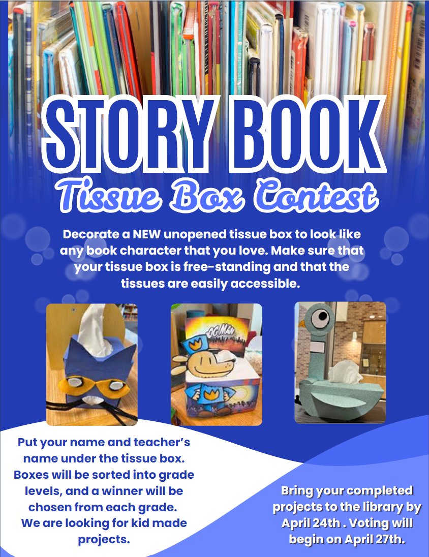 The Storybook Tissue Box competition officially begins on Monday and will run through April 24th! #OGGrizzlies #GrizzlyPride