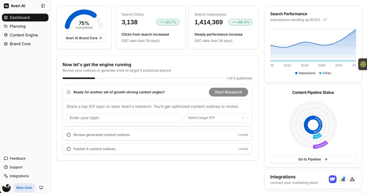 startupbuffer's tweet image. 🚀 Featured Startup Alert!

Check out Averi AI - now featured on StartupBuffer!

The AI Content Engine for Startups

🔗 Learn more: startupbuffer.com/startup/averi-…

#Startup #Innovation #Featured #StartupBuffer