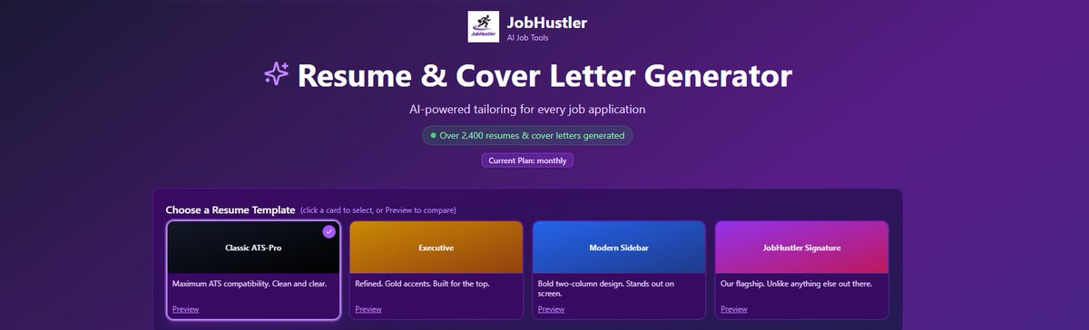 startupbuffer's tweet image. 🚀 Featured Startup Alert!

Check out Connor Bethel - now featured on StartupBuffer!

JobHustler is an AI-powered tool that generates ATS-friendly resumes and tailored cover letters in seconds.

🔗 Learn more: startupbuffer.com/startup/connor…

#Startup #Innovation #Featured #StartupBuffer
