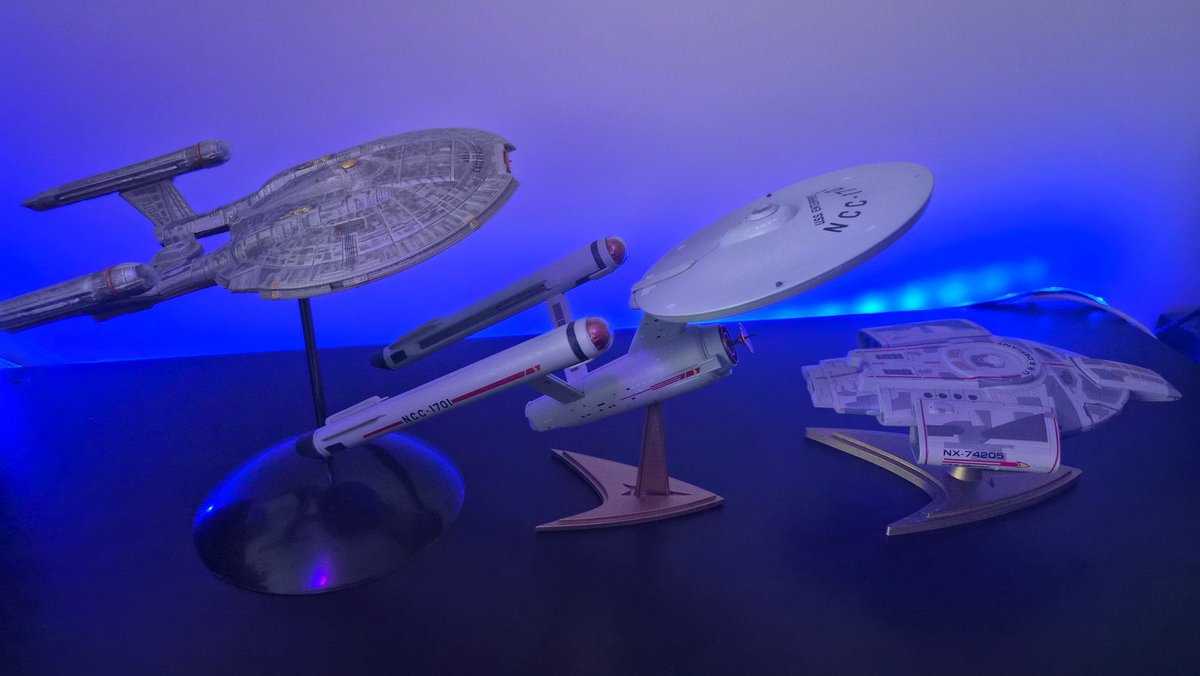 Alhon's tweet image. Finished my latest model. Proud of the "awkward prom" photo. #modelmaking #enterprise #ncc1701