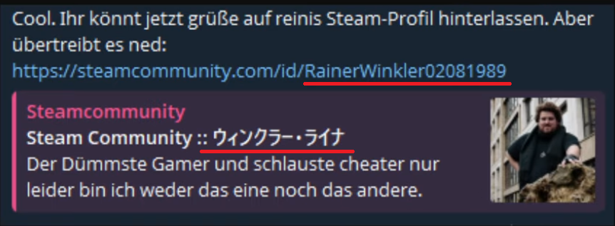 crusader1918427's tweet photo. #DrachenLord #RainerWinkler #ウィンクラー・ライナ

Für alle die sich fragen, was der 58er aktuell so treibt, er ist ganz clever, "tarnt" sich jetzt mit "jobonisch", ist hart am arbeitne und schreibt Guides auf Steam, zu Bus-Flipper. 🤣🤣🤣 https://t.co/PDlYEg9ylq