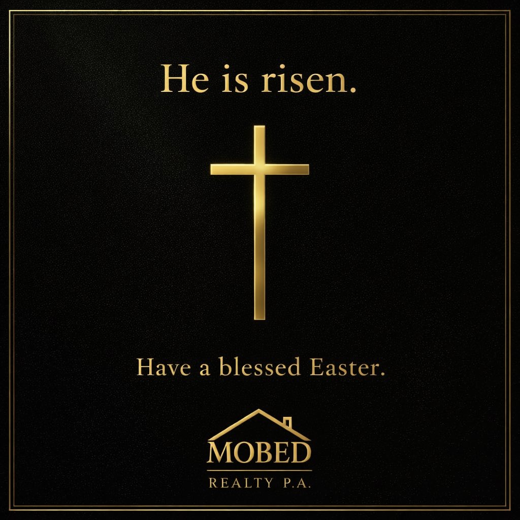 MobedRealty's tweet photo. He is risen.
A moment of faith, reflection, and gratitude.
Wishing you and your family a blessed Easter.
#MobedRealty #WeAreMobed #Easter #BuiltDifferent https://t.co/KivuzOuaQb