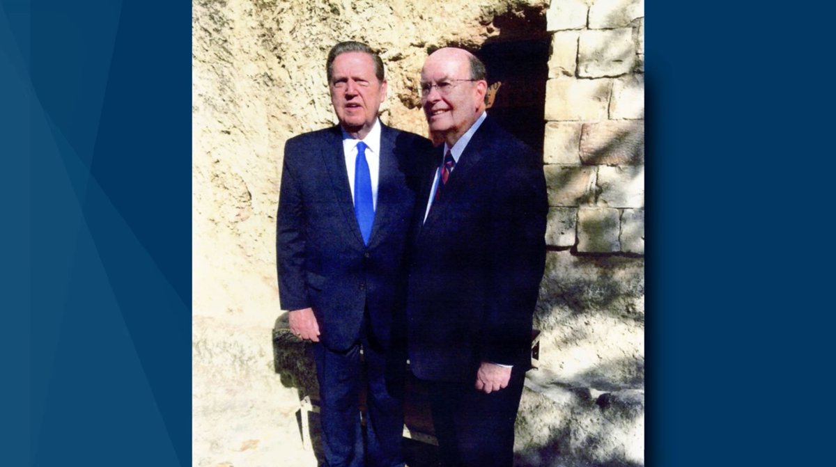 ldsconf's tweet photo. “Can you imagine how it felt for two former missionary companions, then serving as Apostles … to walk where Jesus walked, to read from the sacred scriptures of the last days of His mortal ministry, and feel of the Spirit of those miraculous events?” — @CookQuentinL | #GeneralConference