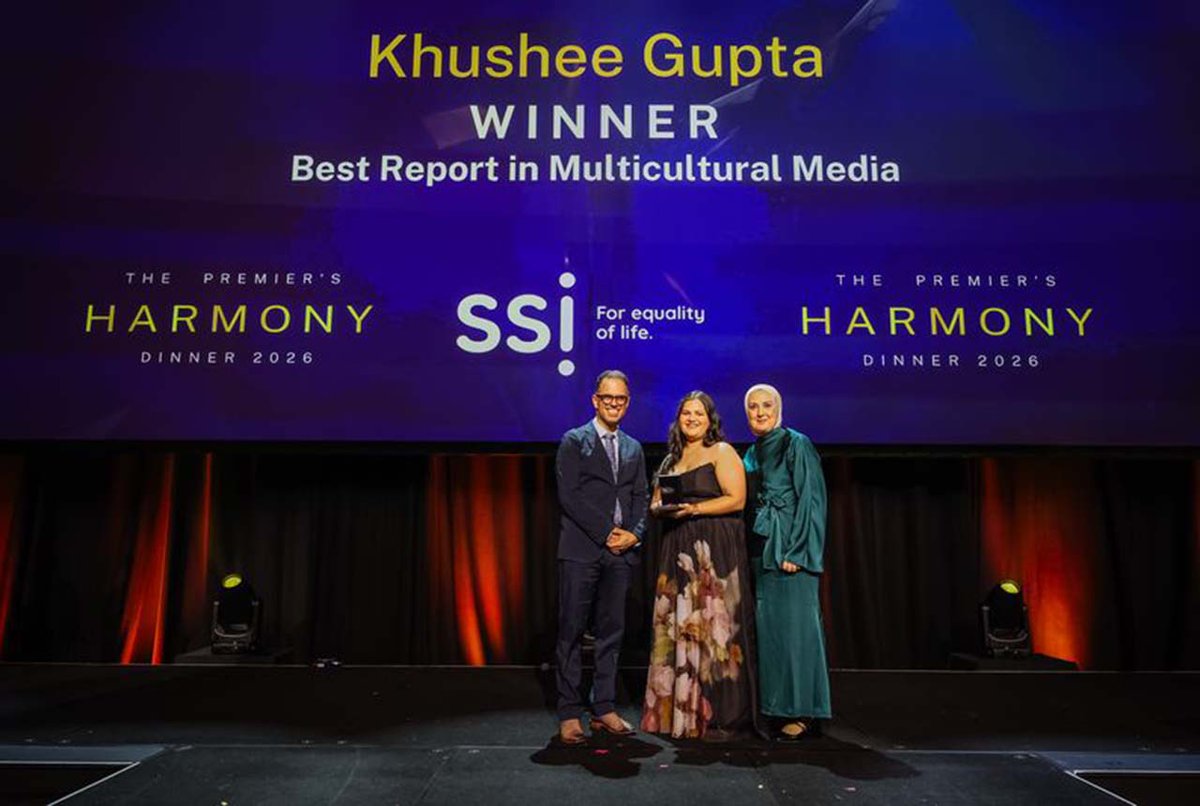 The_Indian_Sun's tweet photo. Premier's #HarmonyDinner #Sydney draws 1,600+, celebrating multicultural leaders. Indian-origin winners: Gargi Ganguly (Regional Unity), Khushee Gupta (Media), Indian Link (Publication). Bondi tribute & Honour Roll launched. #TheIndianSun @ChrisMinnsMP
🔗 https://t.co/wW0SnciHYB https://t.co/Vcw7379cHP