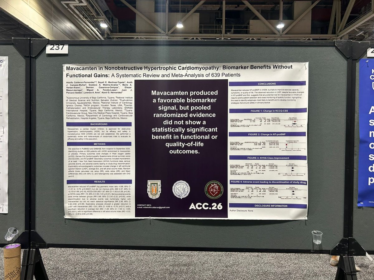 MDAdolfoCald's tweet photo. Proud of my team for representing our work at ACC 2026 in New Orleans. It’s incredibly rewarding to see our research presented on such an important stage. Grateful for the dedication, teamwork, and commitment behind each project. Looking forward to what’s ahead. https://t.co/FLn0RIo5Mt