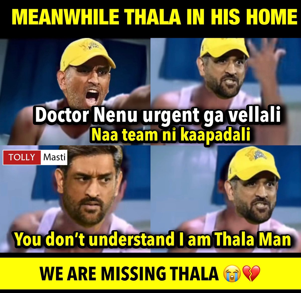tollymasti's tweet image. Thala 💔💔😭😭😭😭

#MsDhoni #Rcb #CskvsRcb #Tollymasti @tollymasti