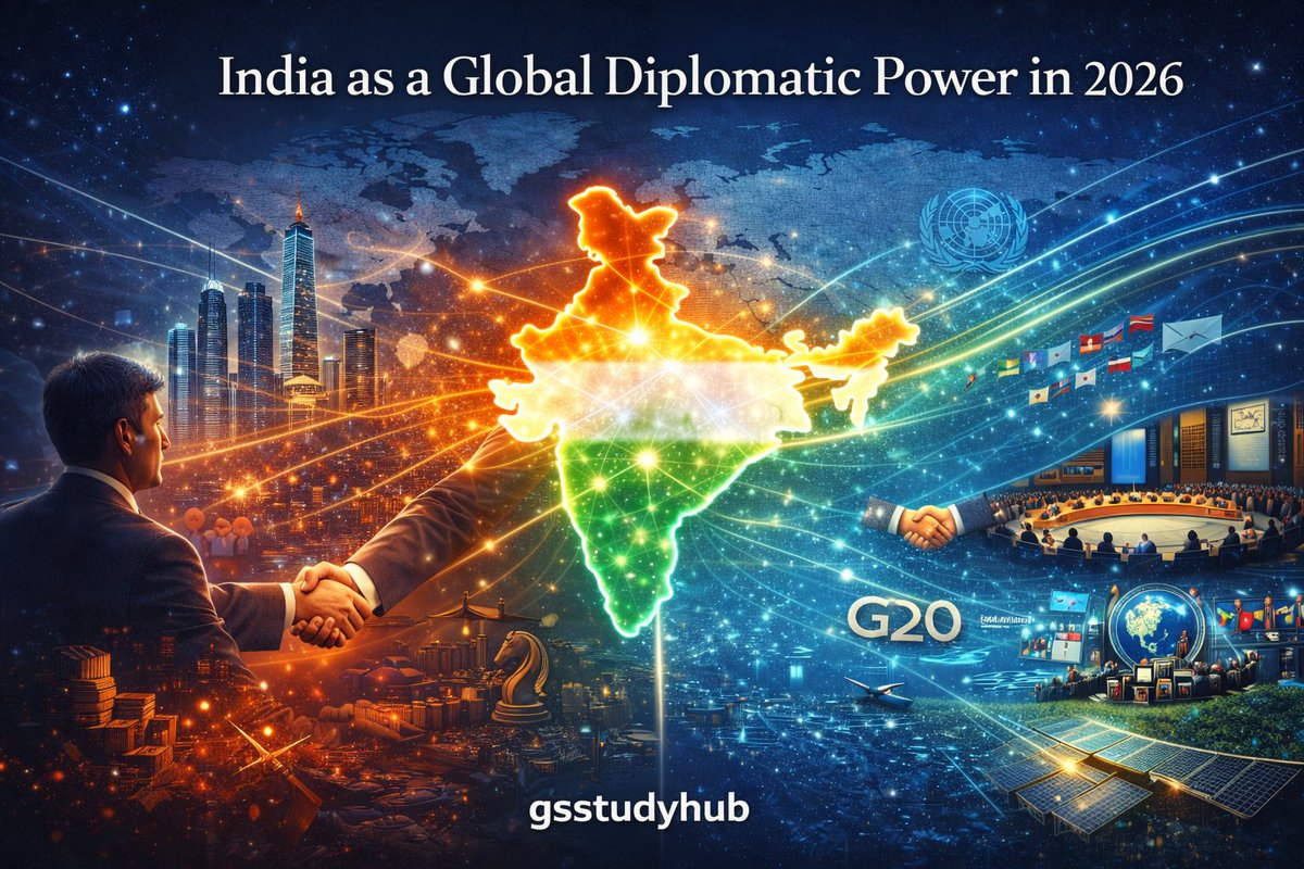 Gsstudyhub16's tweet photo. India’s Foreign Policy 2026 🇮🇳

Strategy, global role, and key challenges explained in a simple and powerful way.

Must Read 👇
https://t.co/KsvgbfEhUa
#India #Geopolitics #ForeignPolicy #UPSC https://t.co/49PPU2wQGX