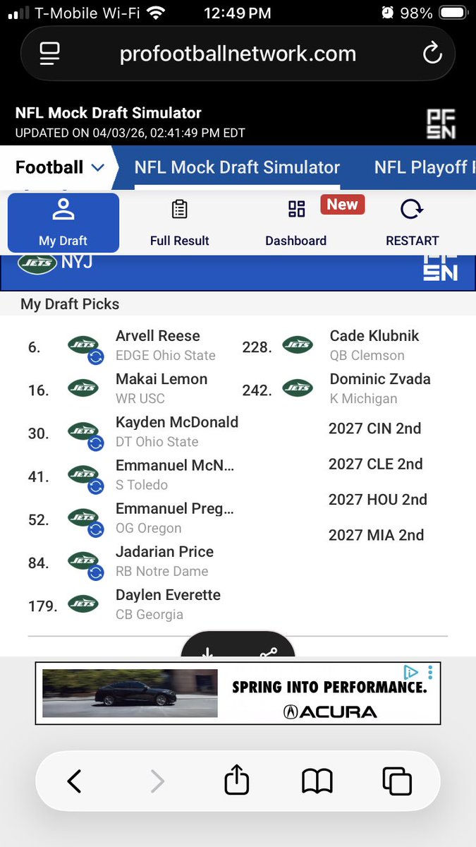 mfinder3's tweet photo. Completely impossible but I would love mock draft. #nyjets https://t.co/lRM3cgpx33
