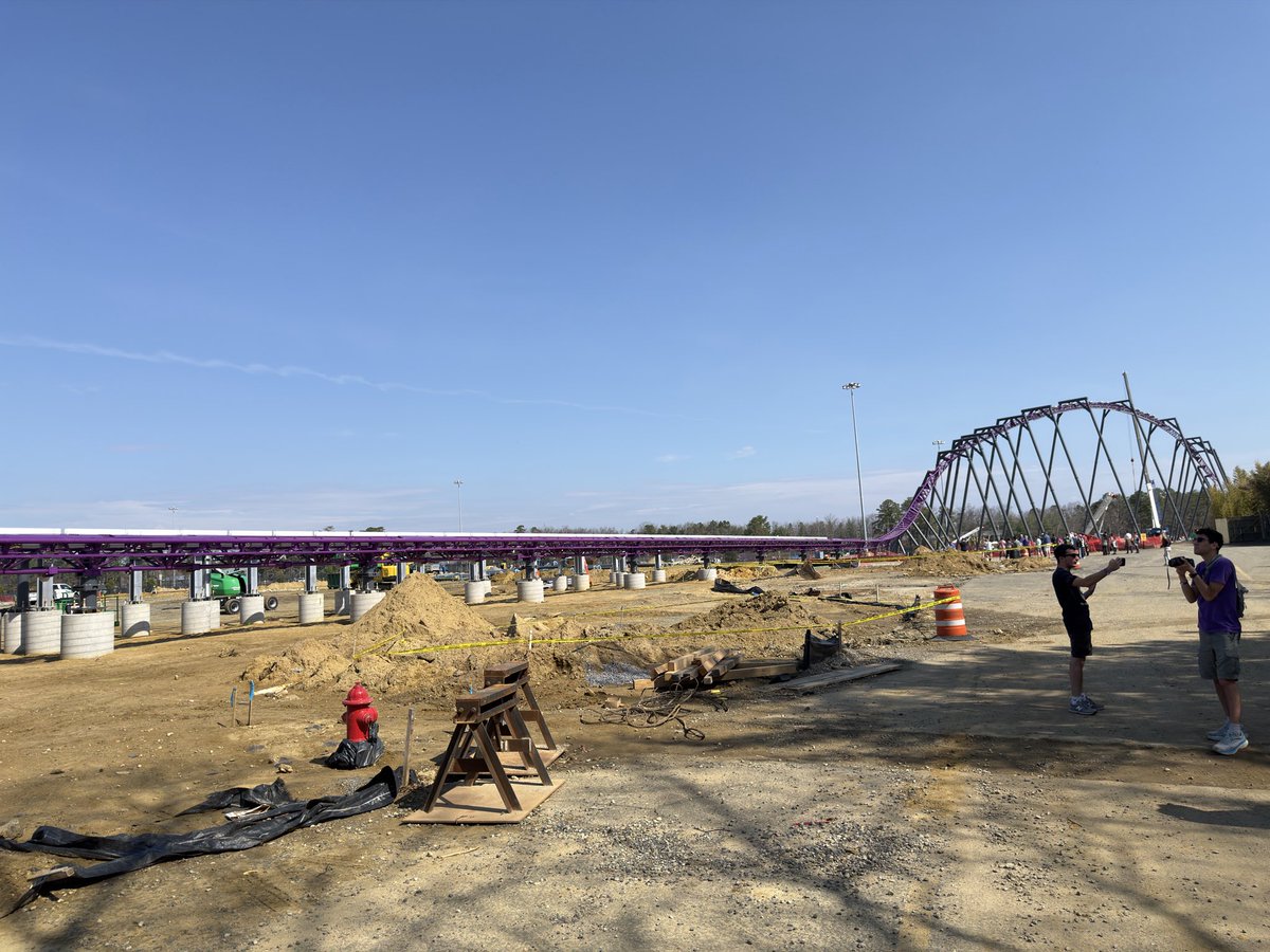 CoastingTom's tweet photo. Thanks to @SFGrAdventure for inviting me to take a tour of Project Purple yesterday! This attraction is going to be insane, especially the launched stall! #rollercoasterenthusiast #sixflags #travel #newjersey https://t.co/33DRTBXJOb