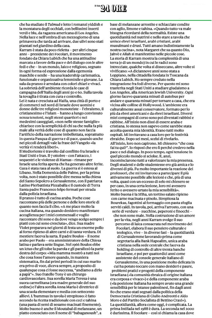 GiulioTerzi's tweet photo. Margaret Karram intervistata da @PaoloBricco per il @sole24ore  "Io, araba cristiana, vi spiego perchè credo nella pace e nel dialogo".
La Presidente dei Focolari ricorda i suoi inizi "A 19 anni sono stata a Loppiano, fondata da Chiara Lubich. Ho sempre creduto nella integrazione tra fedi diverse".
@FratellidItalia @fdieuropa @FDI_Parlamento @ecrgroup @nazione_futura @vocedelpatriota @GeopoliticalCen @GlobalCRL @theglobalnewsit