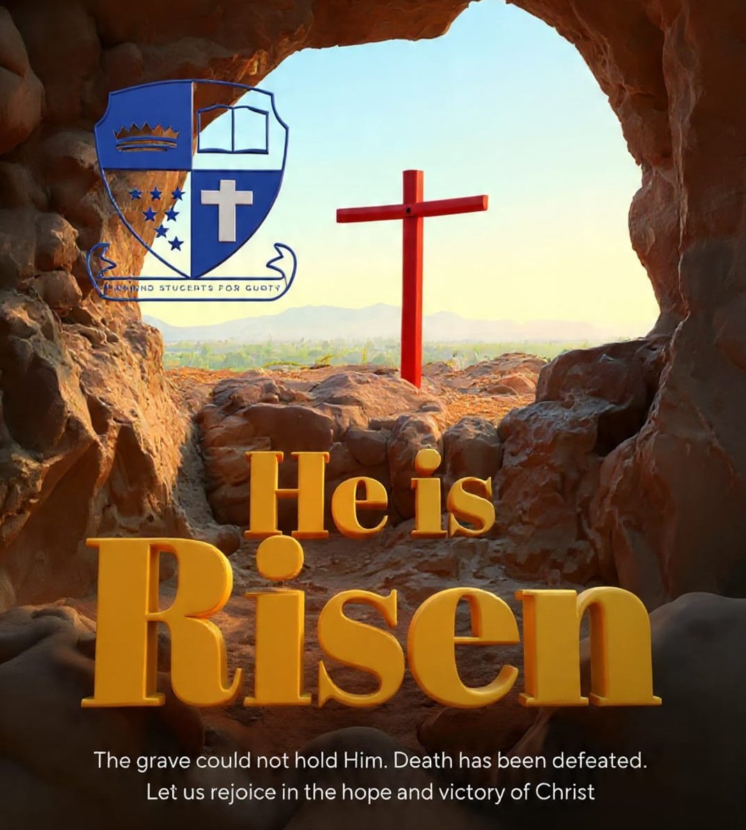 SCOWesternCape's tweet photo. Our Risen Saviour, conquered death! Because He lives, we have eternal hope (1 Cor 15:20‑22). The tomb opened—the grave became a pathway to life.

Here's celebrating Resurrection Sunday! ✨🙌🏽🎉
#scowesterncape  #ResurrectionService #Easter #HeIsRisen #JesusIsAlive #Jesus https://t.co/Lxei2etR5U