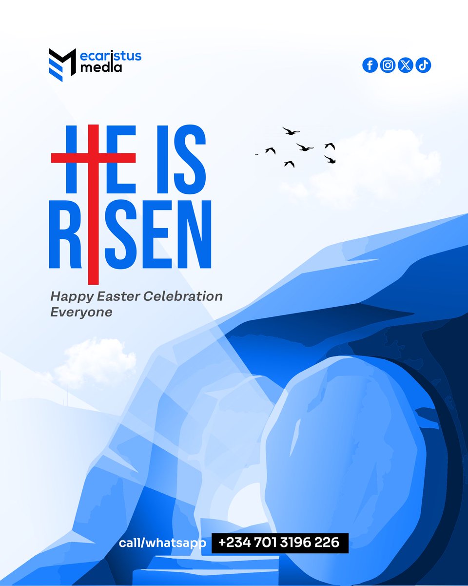 ecaristusMedia's tweet photo. He is Risen ✝️ 🐣🤗
Wishing you a season filled with hope, renewal, and new beginnings.
Happy Easter Celebration from us at #ecaristusMedia.

#easter2026 #eastercelebration #2026easter #happyeaster https://t.co/Viv16XIVyv