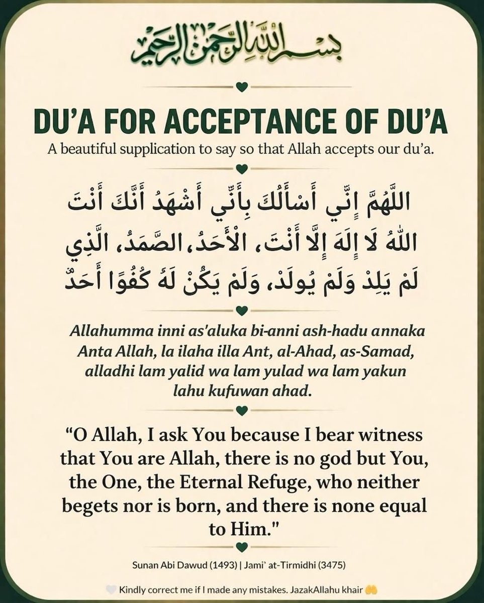 dua_hub's tweet image. Call upon Allah with sincerity 🤲🤍
Never lose hope in your du’a—Allah will answer.
Trust Him… 🤍🤲🌱 #everyone