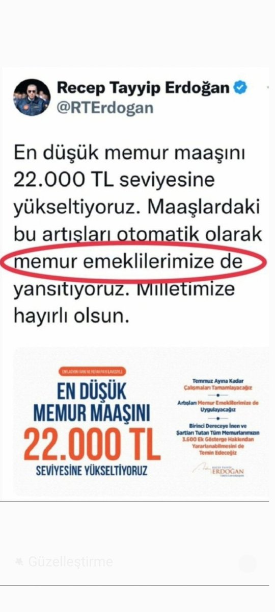 Sayın yetkililer #EmekliMemur'un 35 aylık 657,5434 S.Yasalar ve Anayasa hükmünce yasal ve helal seyyanen zam hakkını verin.
#MemurEmeklisineAdalet