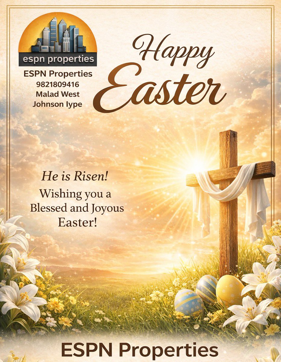 espnproperties's tweet photo. #HappyEaster #EasterSunday2026 #TheLordHasRisen 

Estates Shops Properties Networking wishes all a blissful &amp; happy Easter. https://t.co/4TzFIvlHAZ