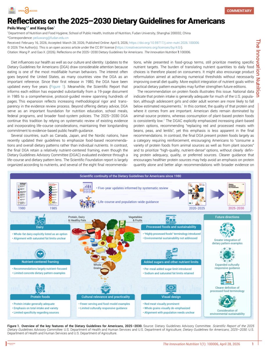 NutrioSci's tweet image. The new U.S. Dietary Guidelines for 2025-2030 are here, and they look a little different.

Read our breakdown of what the new guidelines got right—and what they ignored:
doi.org/10.59717/j.xin…

#HealthyEating #NutritionTips #DGA #FamilyHealth #Nutrition #Meded #Healthtips