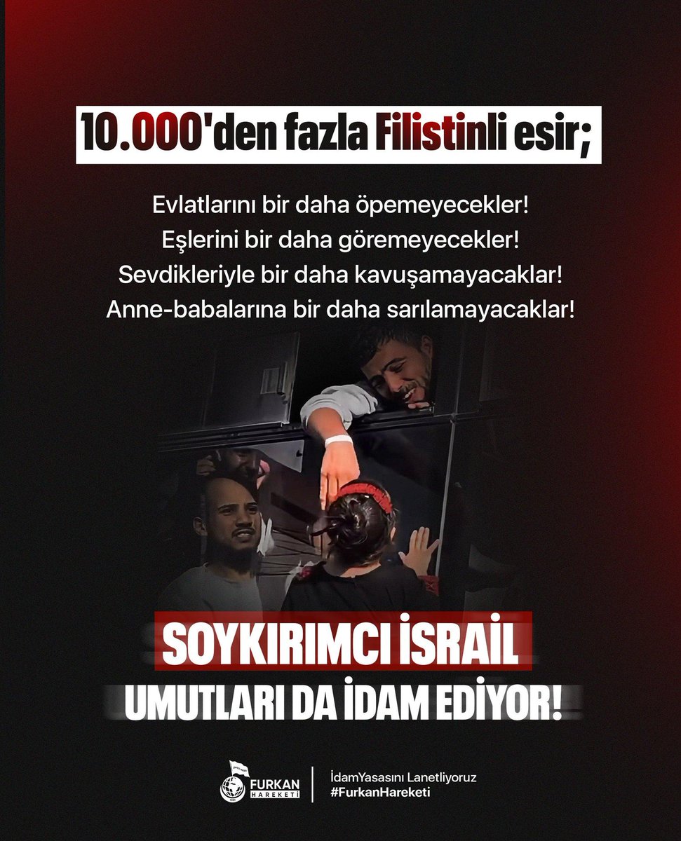 Sessizliğimiz en az acı kadar ağır,
bakışlarımız en az zulüm kadar yaralayıcı…

idamYasasını Lanetliyoruz 
#FurkanHareketi