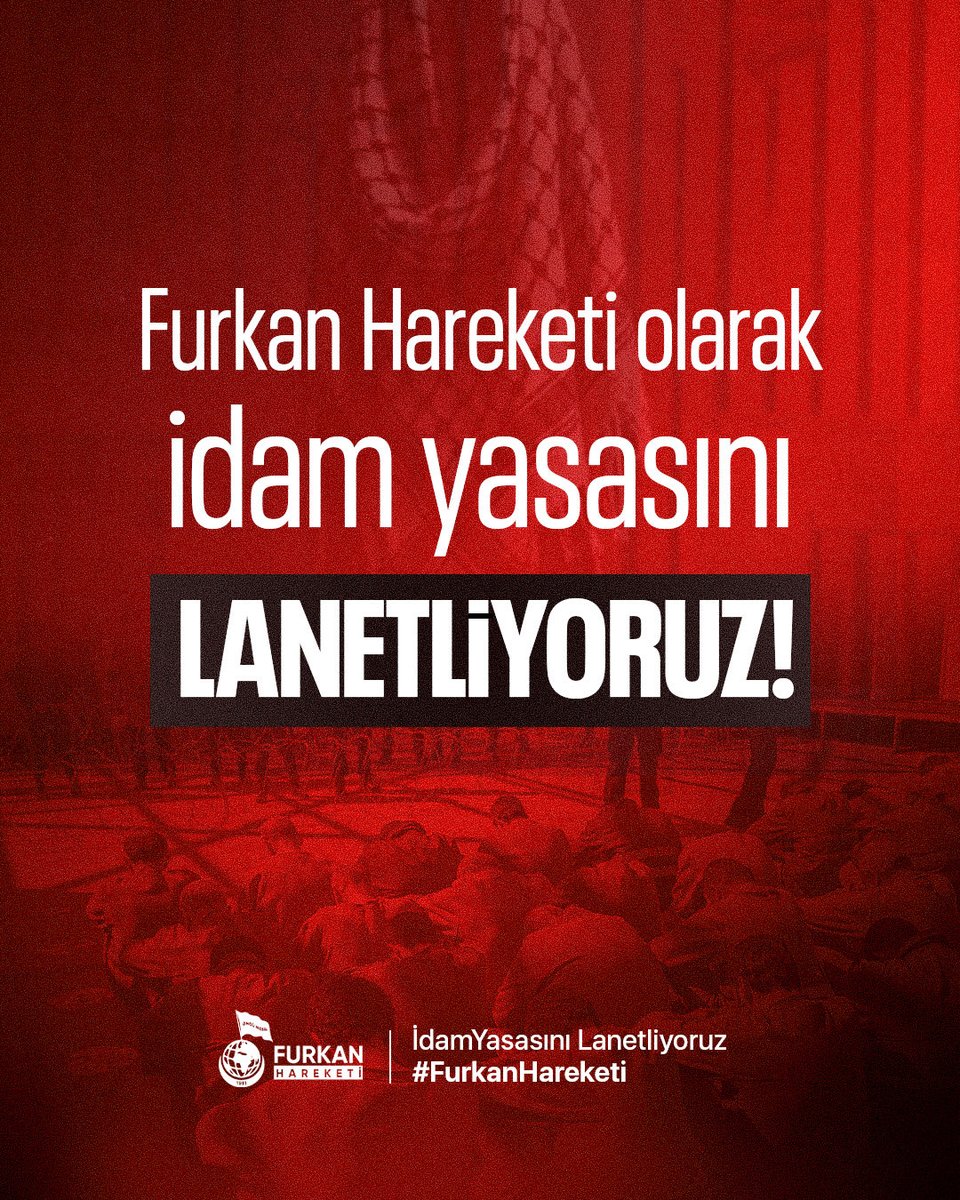 Furkan Hareketi olarak İDAM YASASINI kabul etmiyor ve LANETLİYORUZ! 

idamYasasını Lanetliyoruz 
#FurkanHareketi