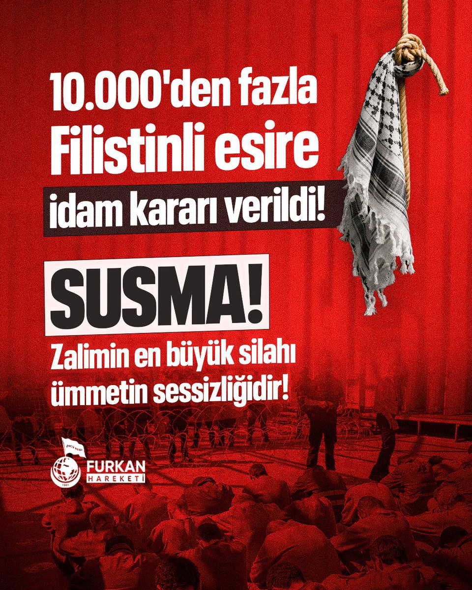 10 binden fazla Filistinli esire idam kararı verildi!

SUSMA!

idamYasasını Lanetliyoruz 
#FurkanHareketi