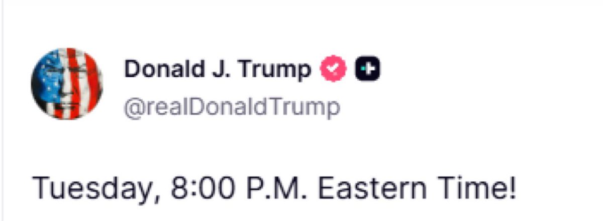 cryptorover's tweet photo. BREAKING: 🇺🇸 President Trump just postponed Iran's deadline to Tuesday, 8PM ET.

24 hours extension, interesting. https://t.co/J3qchDzeux