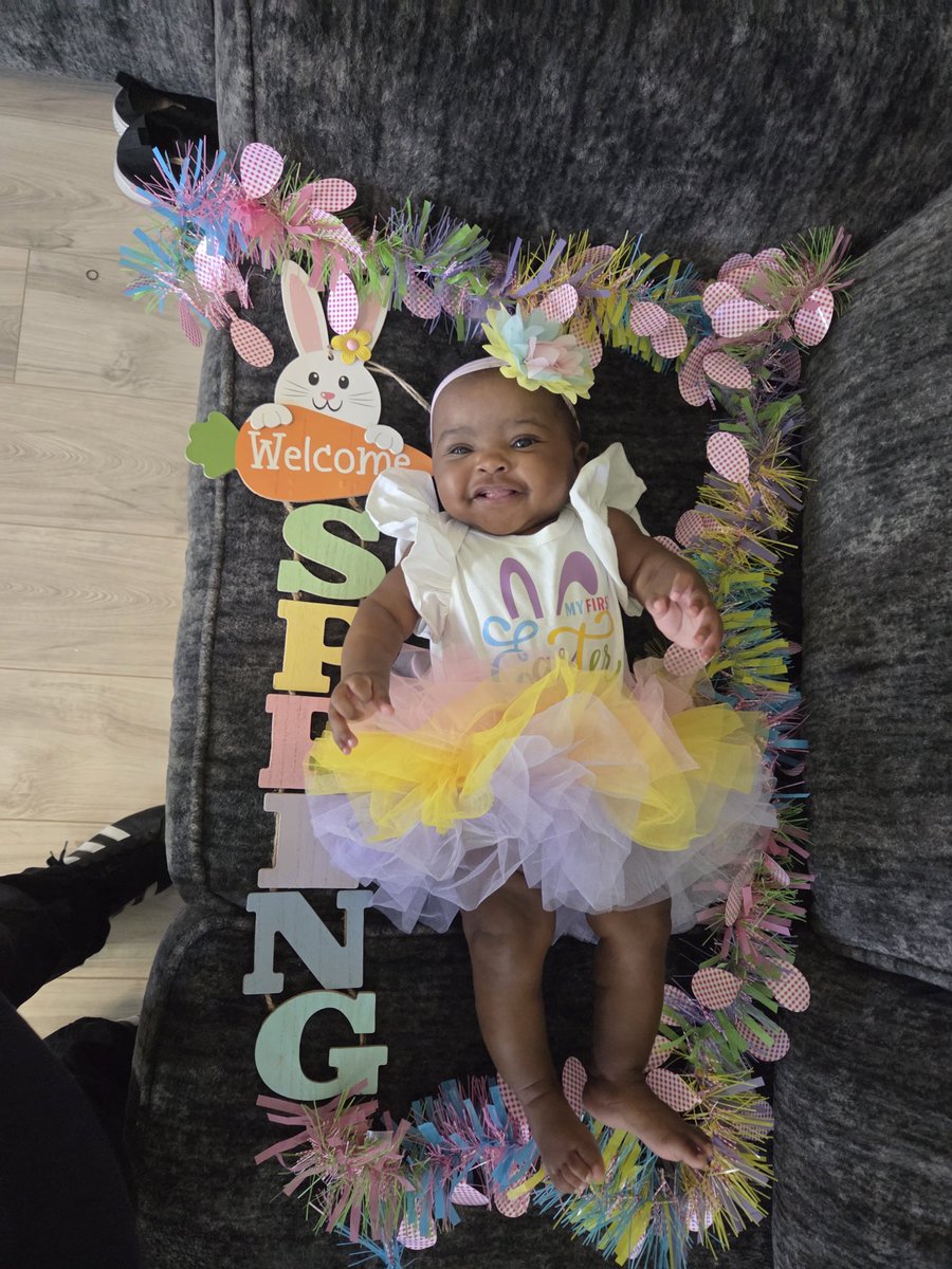 Djtitanup's tweet image. Brooklynn coming through with the Easter Swag! Her says Happy Easter everyone!