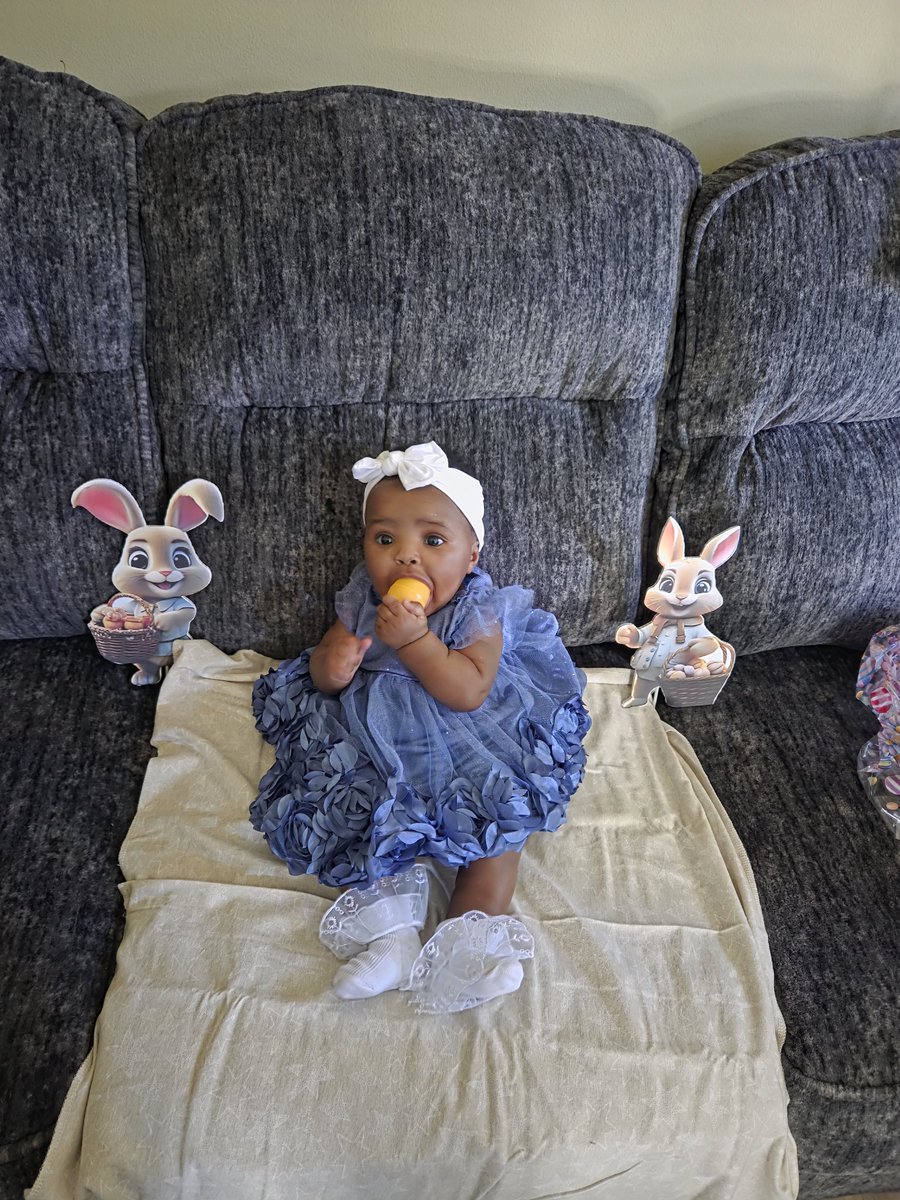 Djtitanup's tweet image. Brooklynn coming through with the Easter Swag! Her says Happy Easter everyone!