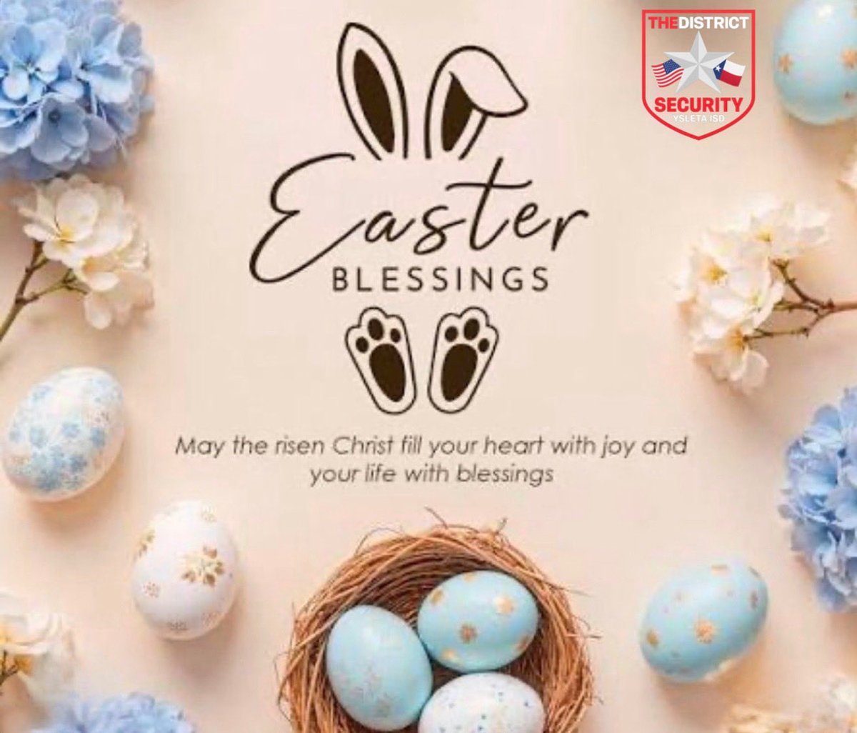 YISD_Security's tweet photo. 🌷🐣 Happy Easter from the Safety and Security Department! 🐣🌷

Wishing everyone a blessed and joyful Easter filled with peace, hope, and happiness. Stay safe and enjoy this special day with your loved ones. https://t.co/lOG94UnUNc