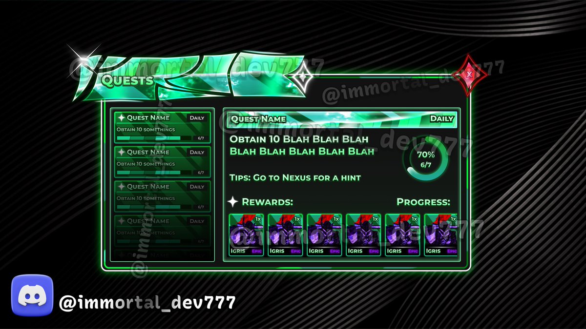immortal_dev777's tweet photo. Anime Style UI (again) ⭐

Reposts &amp; Likes are appreciated! ❤️

DC: immortal_dev777 || DM for UI Commissions!

|#RobloxUI #ROBLOX #RobloxDev #GUI #UIUX #RobloxArt | https://t.co/DqHBAyLNQX