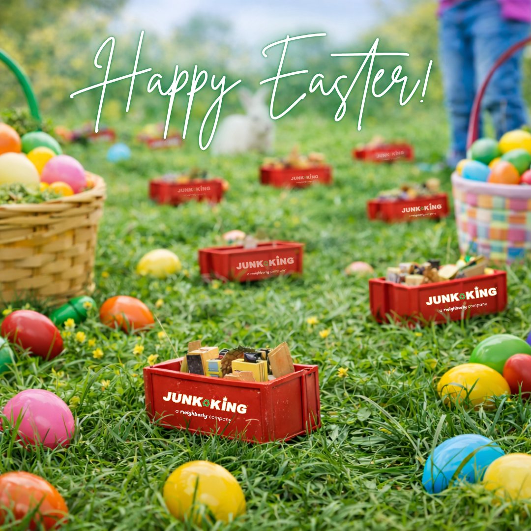 Decorating eggs is fun… clearing out the clutter? That’s where we come in. 🐣🚛

When the holiday is over, Junk King is here to haul away everything you don’t need, fast, easy, and stress-free. Book your pickup today!