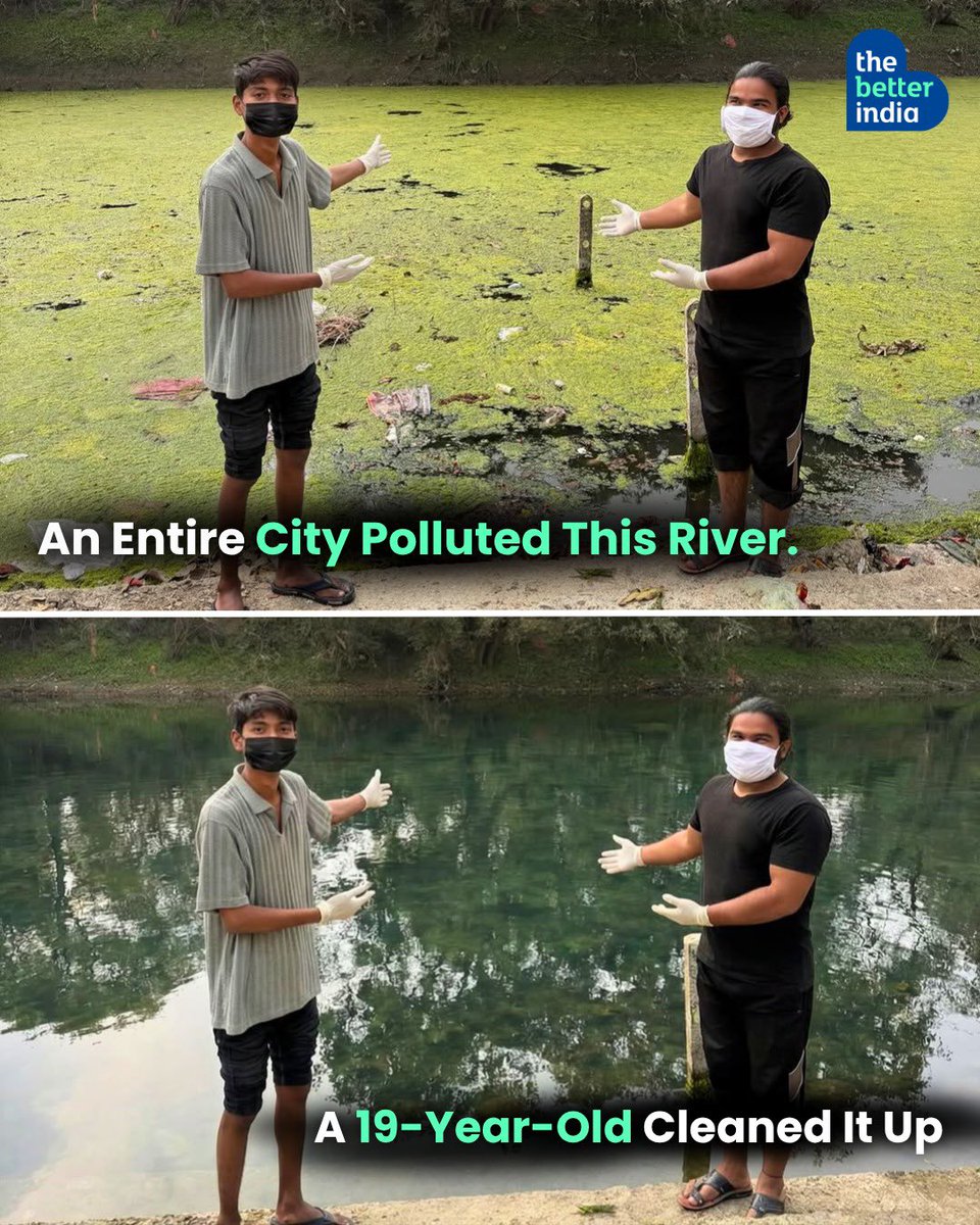 Khurpenchinfra's tweet photo. A 19-year-old cleaned a river alone.
Meanwhile, entire systems with crores in budgets can’t clear basic garbage.

Problem isn’t capacity. It’s intent. https://t.co/kJoimaL8hS