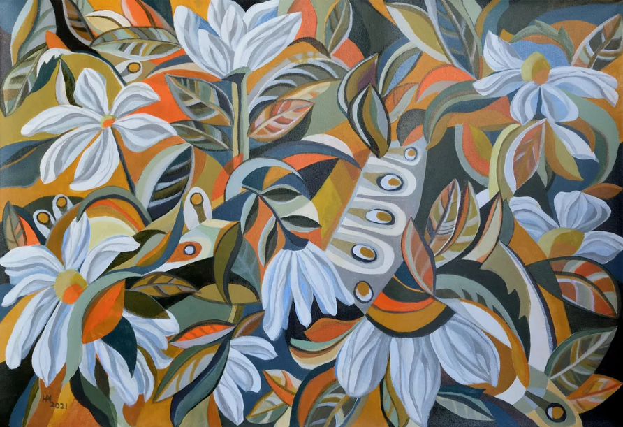 hanikoart's tweet image. Peacock Hiding In The Flower Garden #abstract #floral #painting #modern #wallart #colorful #saatchiart #giftidea #homedecor #artforsale saatchiart.com/en-hu/art/Pain…