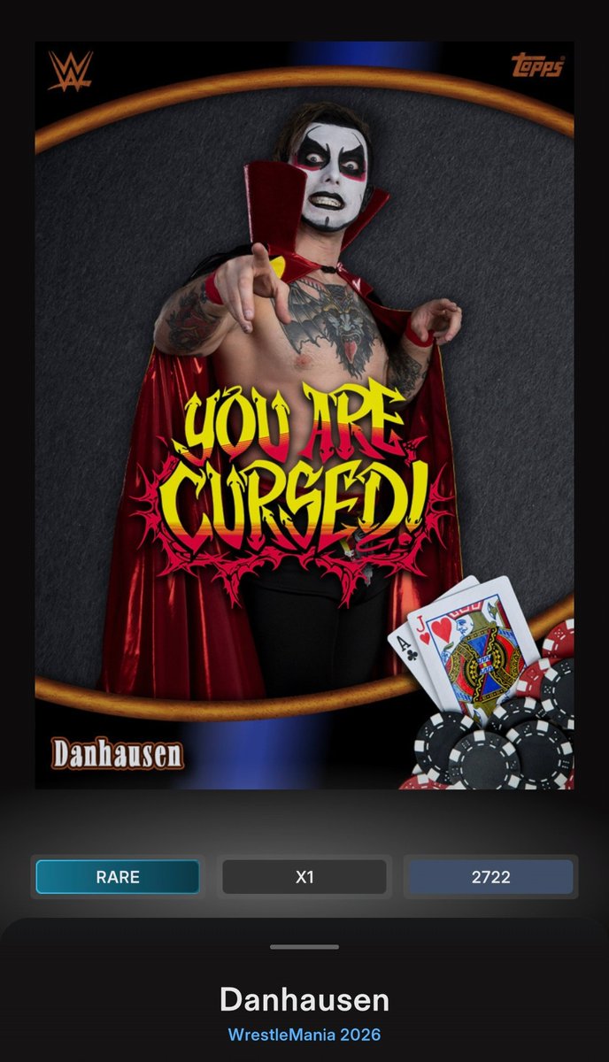 PierBex22's tweet image. #Wweslam #danhausen new card "YOU ARE CURSED"
