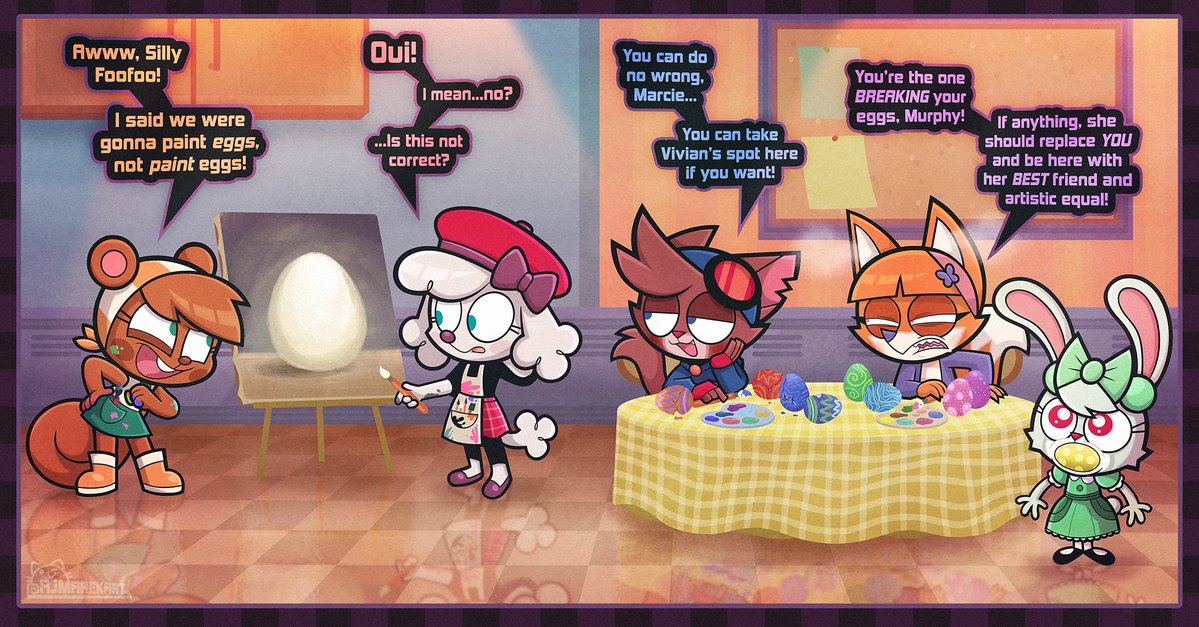 Easter! The time for painting eggs, but not necessarily the time for painting eggs. An easy misunderstanding, poor Marcie needed a little bit of clarification on that one.
--
Hope everyone has a good day today!